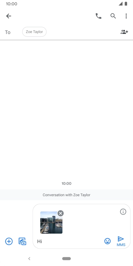 Press the send icon when you've finished your MMS. Press the send icon when you've finished your MMS.