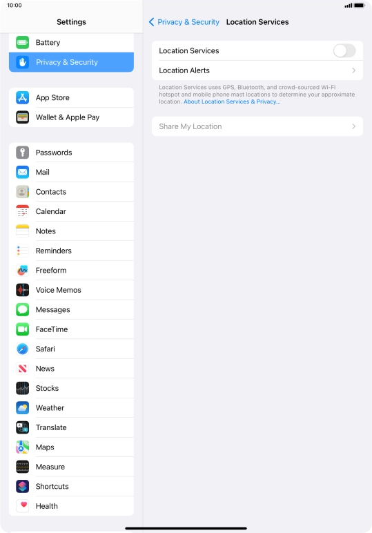 Press the indicator next to Press the indicator next to
