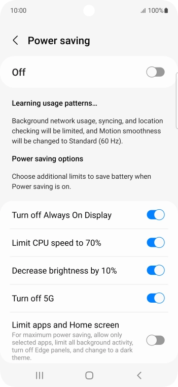 Press the indicators next to the required settings. Press the indicators next to the required settings.