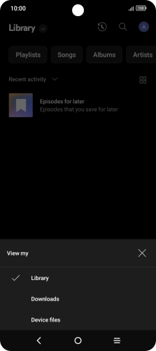Press Device files and go to the required audio file. Press Device files and go to the required audio file.