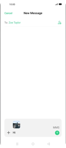 Press the send icon when you've finished your MMS. Press the send icon when you've finished your MMS.