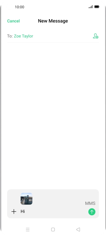 Press the send icon when you've finished your MMS. Press the send icon when you've finished your MMS.