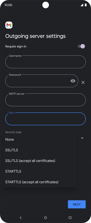 Press SSL/TLS. Press SSL/TLS.