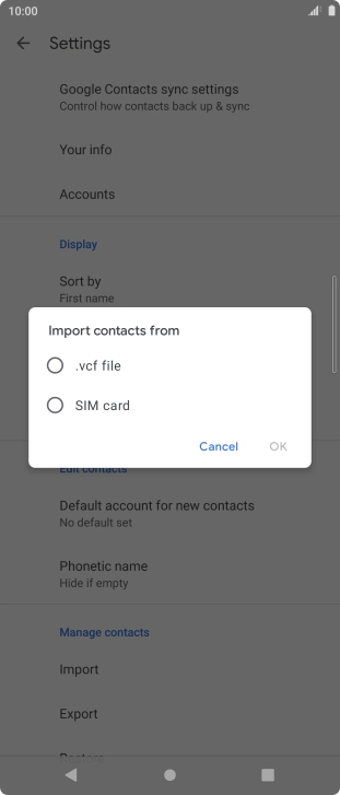 Press SIM card. Press SIM card.