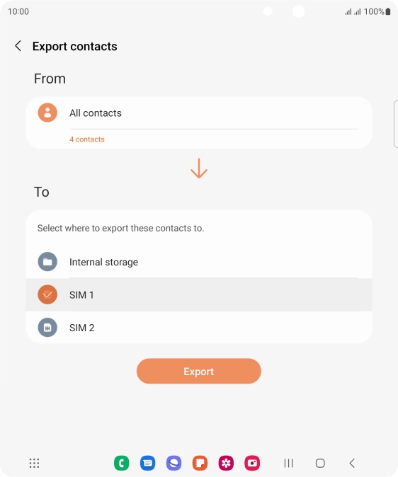 Press Export. Press Export.