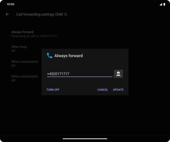 Press TURN OFF. Press TURN OFF.