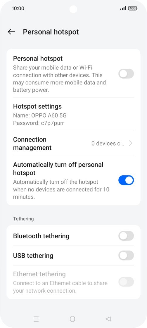 Press Hotspot settings. Press Hotspot settings.