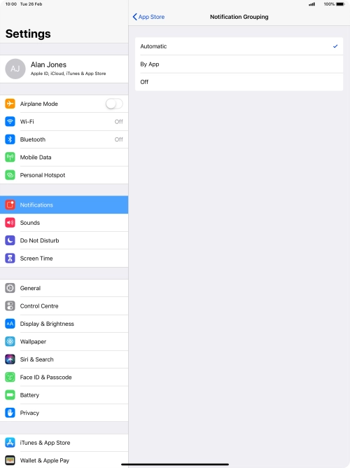 Press the required setting. Press the required setting.