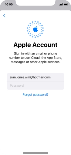 Press Password and key in the password for your Apple ID. Press Password and key in the password for your Apple ID.