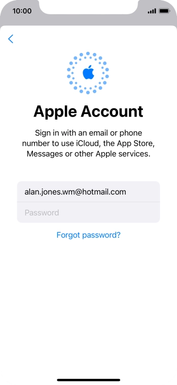 Press Password and key in the password for your Apple ID. Press Password and key in the password for your Apple ID.