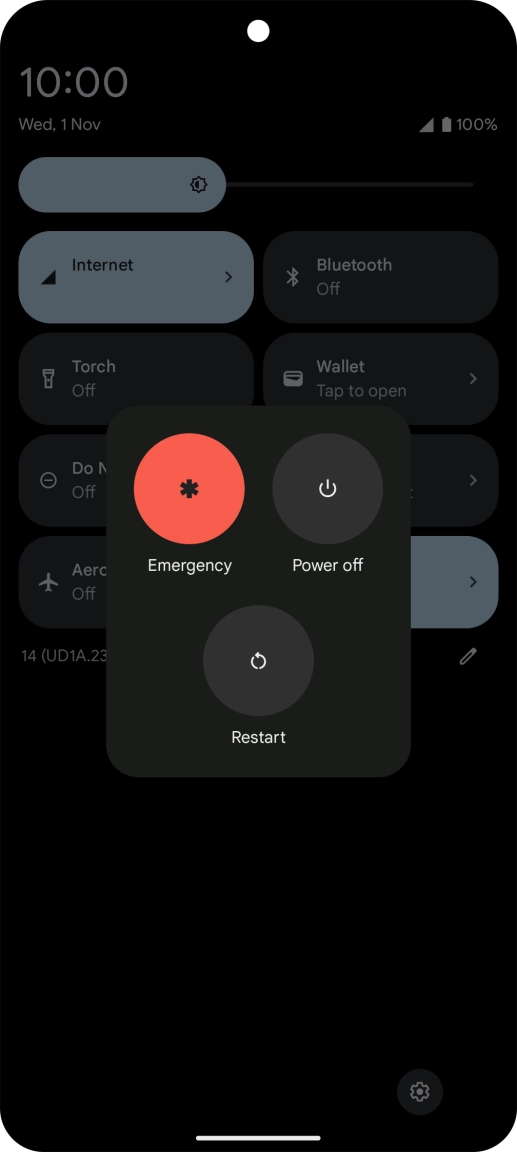 Press Power off. Press Power off.