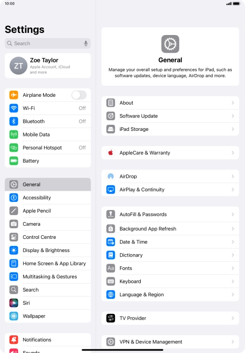 Press Mobile Data. Press Mobile Data.