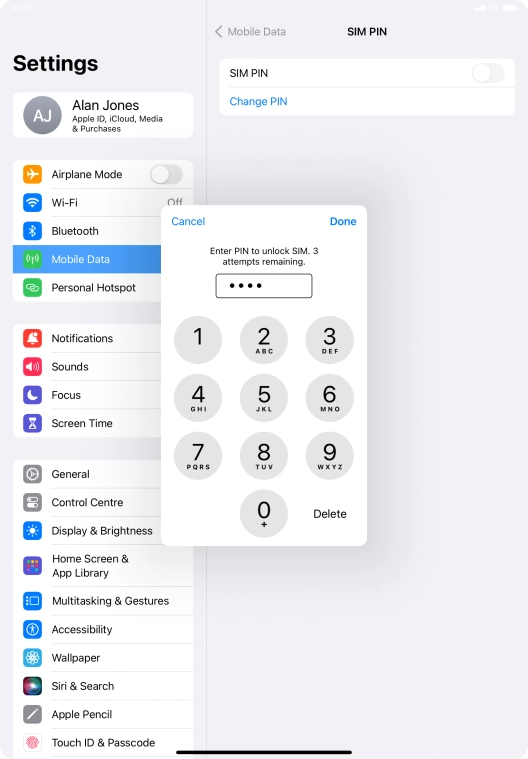 Key in your PIN and press Done. The default PIN is 1111. Key in your PIN and press Done. The default PIN is 1111.