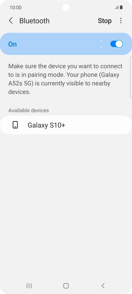 Press the required Bluetooth device and follow the instructions on the screen to pair the device with your phone. Press the required Bluetooth device and follow the instructions on the screen to pair the device with your phone.