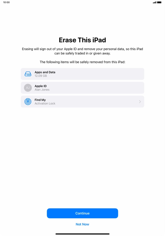 Press Continue. Press Continue.