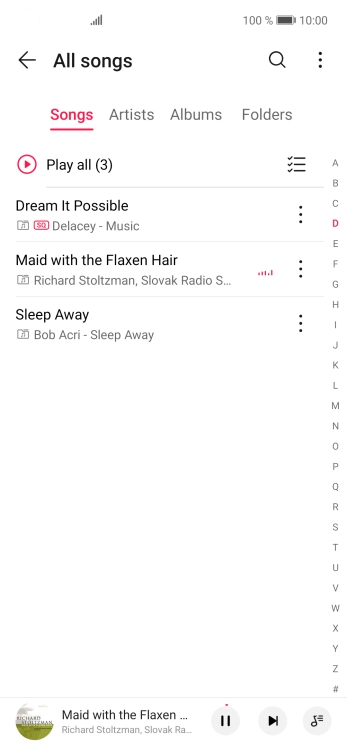 Press the song title at the bottom of the screen. Press the song title at the bottom of the screen.