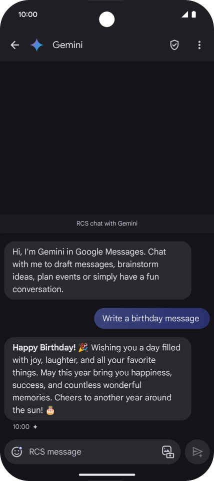 The text suggestion from Gemini is displayed. The text suggestion from Gemini is displayed.