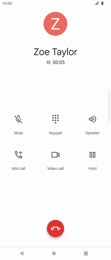 Press the end call icon. Press the end call icon.