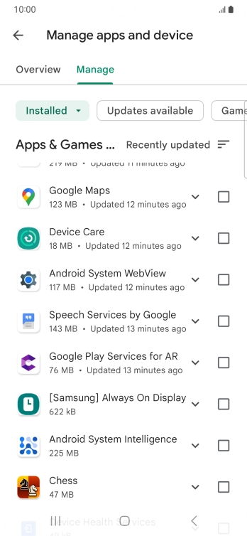 Press the required app. Press the required app.