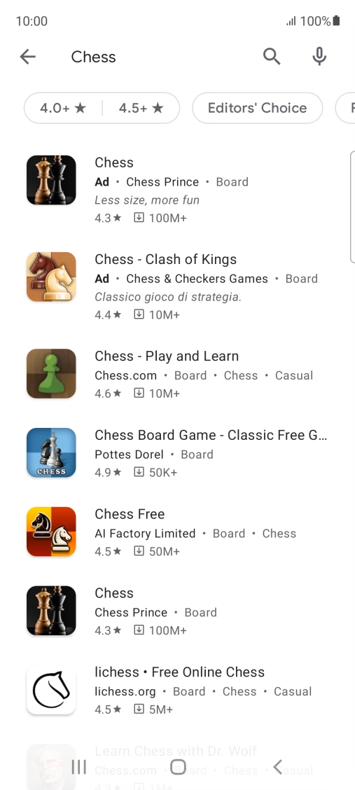 Press the required app. Press the required app.