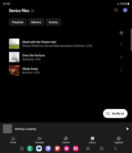 Press the required audio file. Press the required audio file.