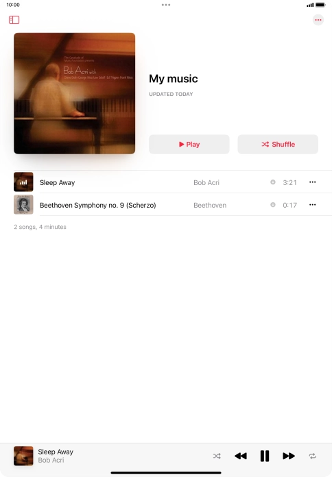 Press the song title. Press the song title.