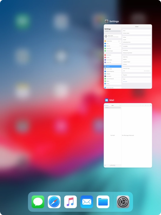 Slide upwards on the required application to end it. Slide upwards on the required application to end it.