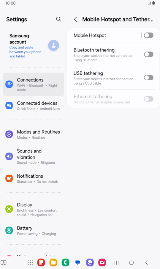 Press Mobile Hotspot. Press Mobile Hotspot.