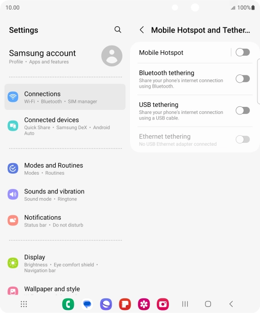 Press Mobile Hotspot. Press Mobile Hotspot.