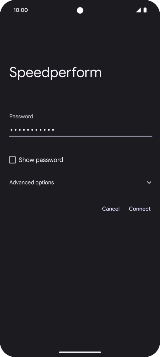 Key in the password for the Wi-Fi network and press Connect. Key in the password for the Wi-Fi network and press Connect.