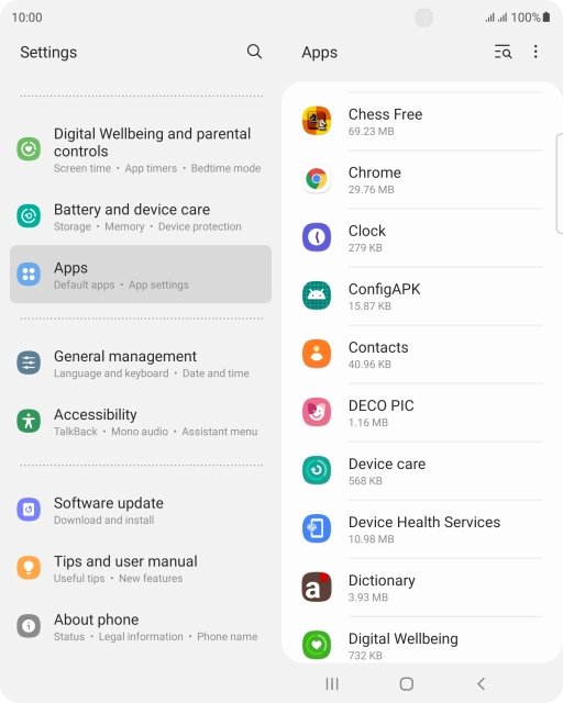 Press the required app. Press the required app.