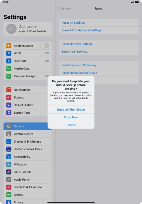 Press Erase Now. Press Erase Now.