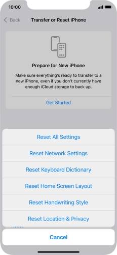 Press Reset All Settings. Press Reset All Settings.