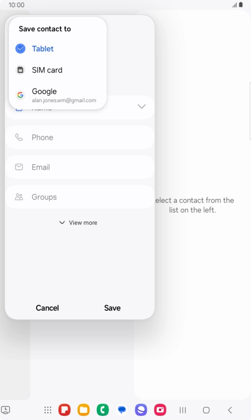 Press the required Google account. Press the required Google account.
