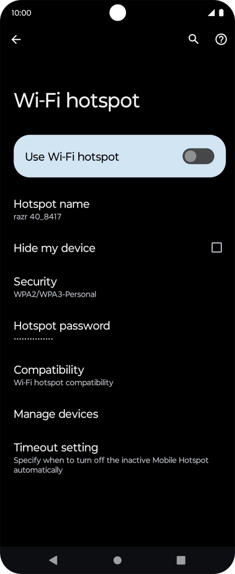 Press Hotspot name. Press Hotspot name.