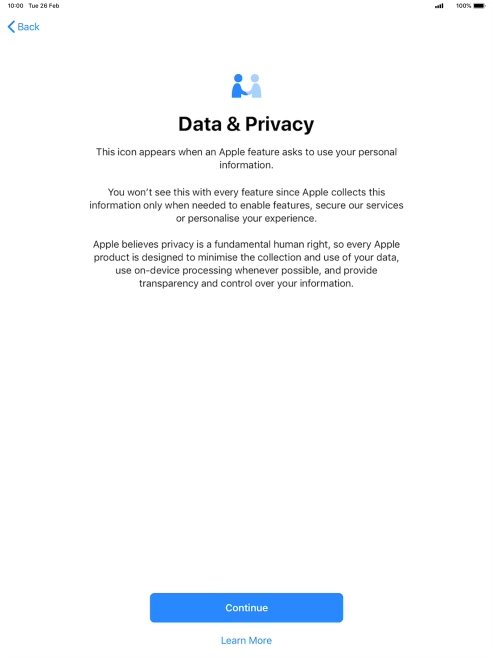 Press Continue. Press Continue.