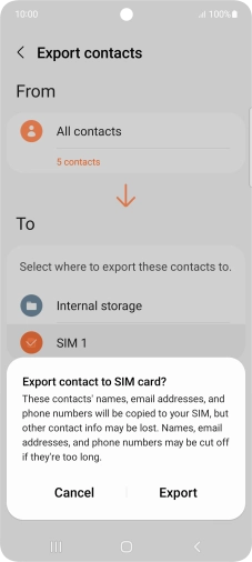 Press Export. Press Export.