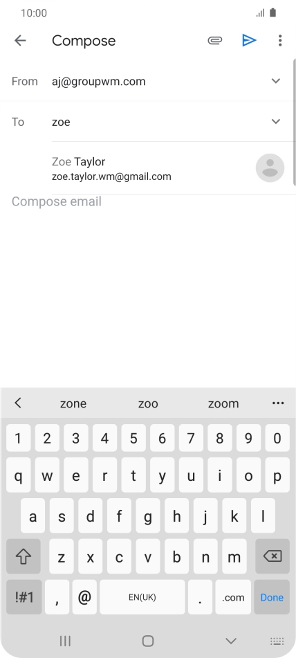 Press the required contact. Press the required contact.