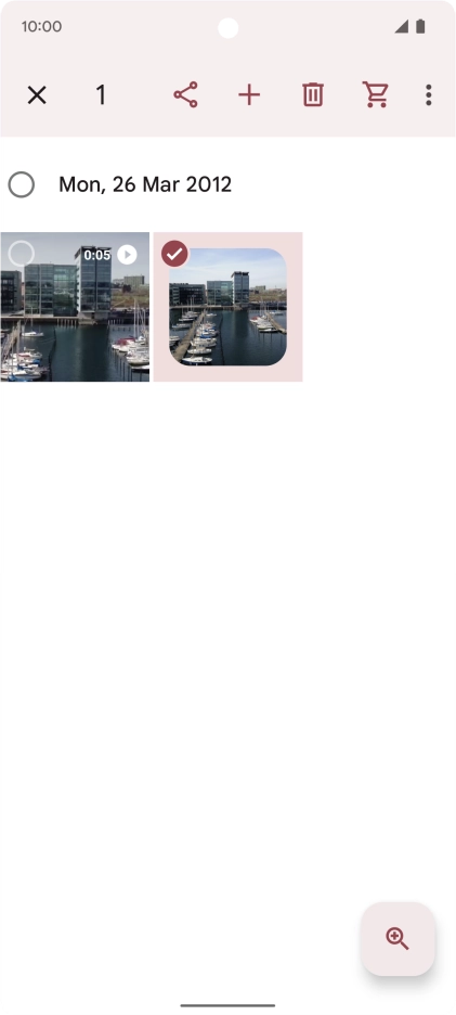 Press the required pictures or video clips to add them. Press the required pictures or video clips to add them.