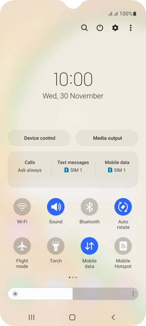 Press the settings icon. Press the settings icon.