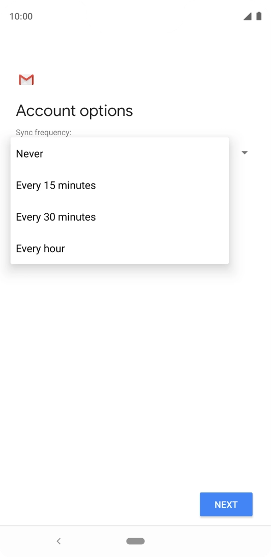 Press the required setting. Press the required setting.