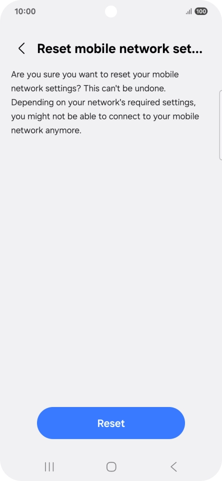 Press Reset. Press Reset.