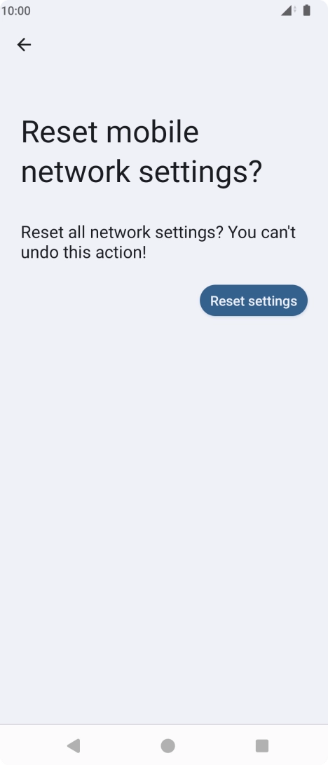 Press Reset settings. Press Reset settings.