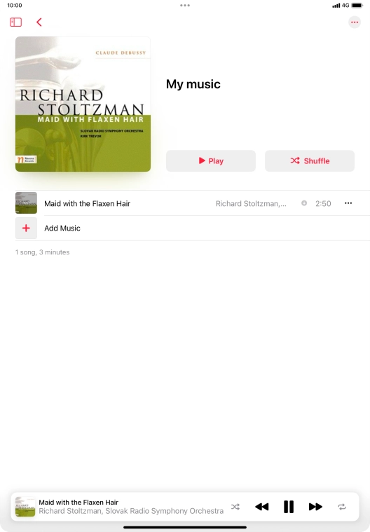 Press the song title. Press the song title.