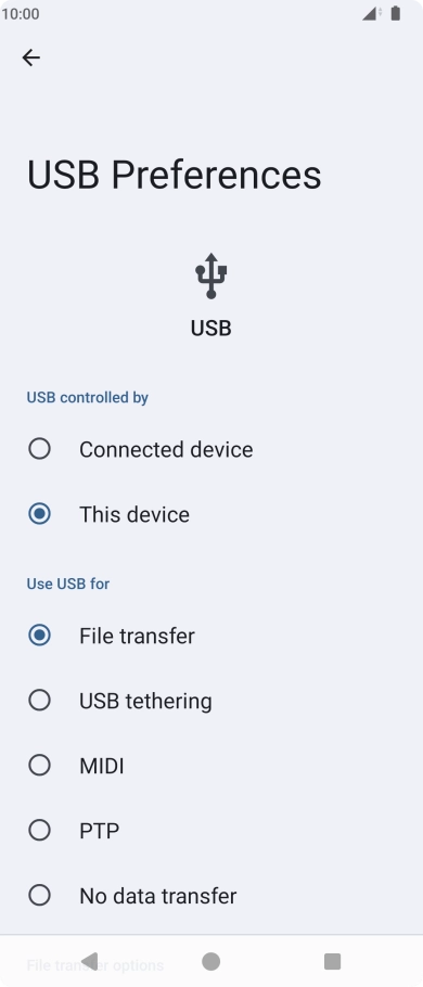 Press File transfer. Press File transfer.