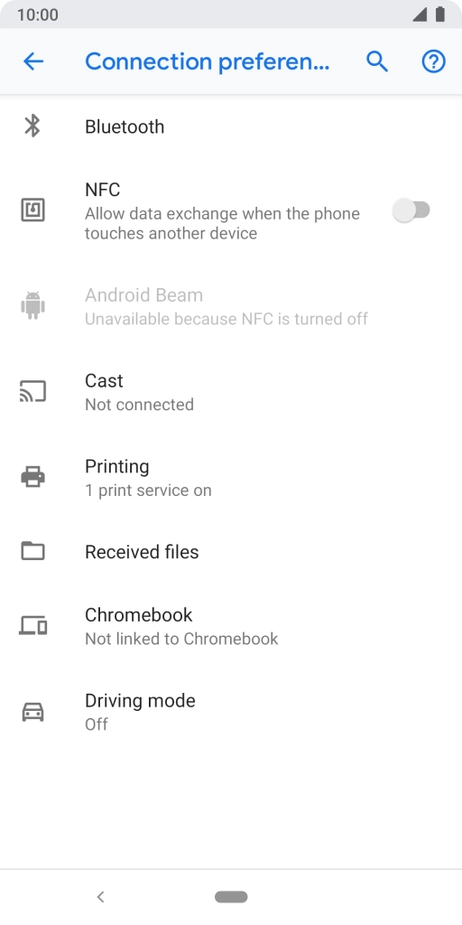 Press Bluetooth. Press Bluetooth.