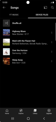 Press the required audio file. Press the required audio file.
