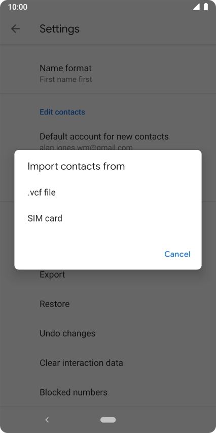 Press SIM card. Press SIM card.
