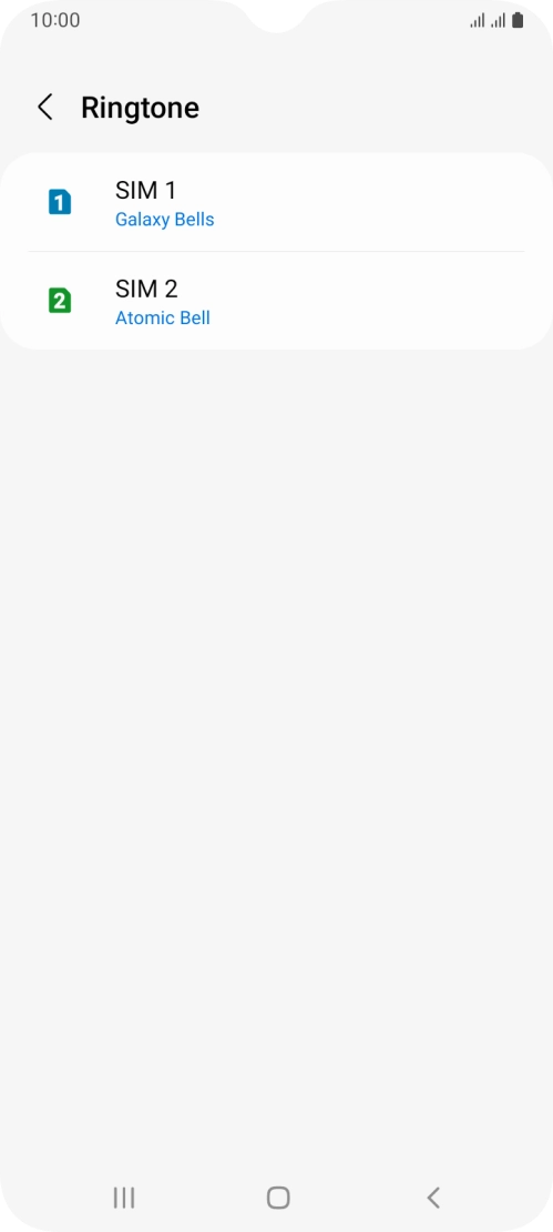 Press the required SIM. Press the required SIM.