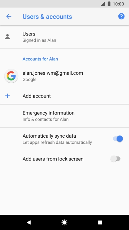 Press Add account. Press Add account.